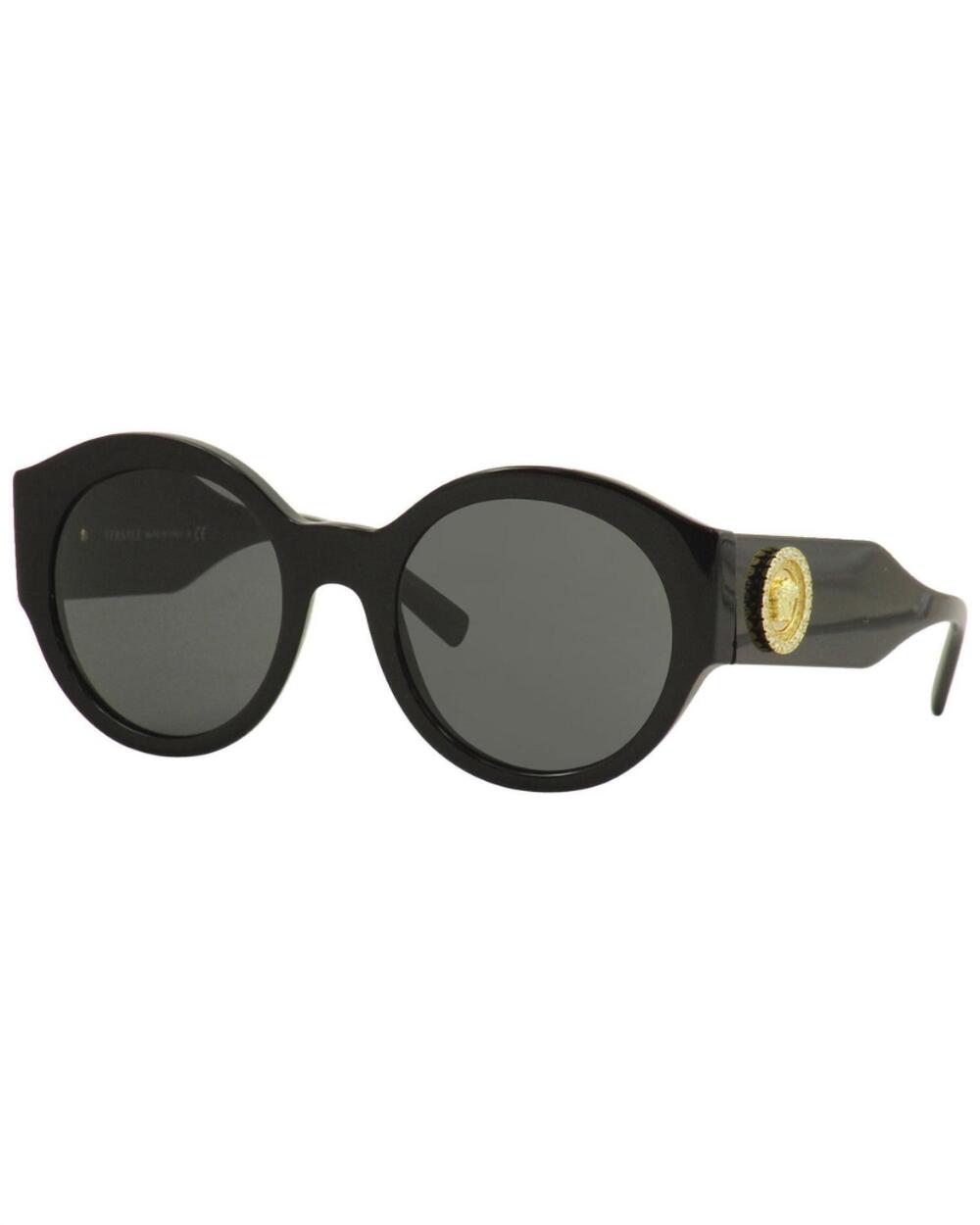 NEW VERSACE women's ve4380b medisa logo oval non-polarized sunglasses in black